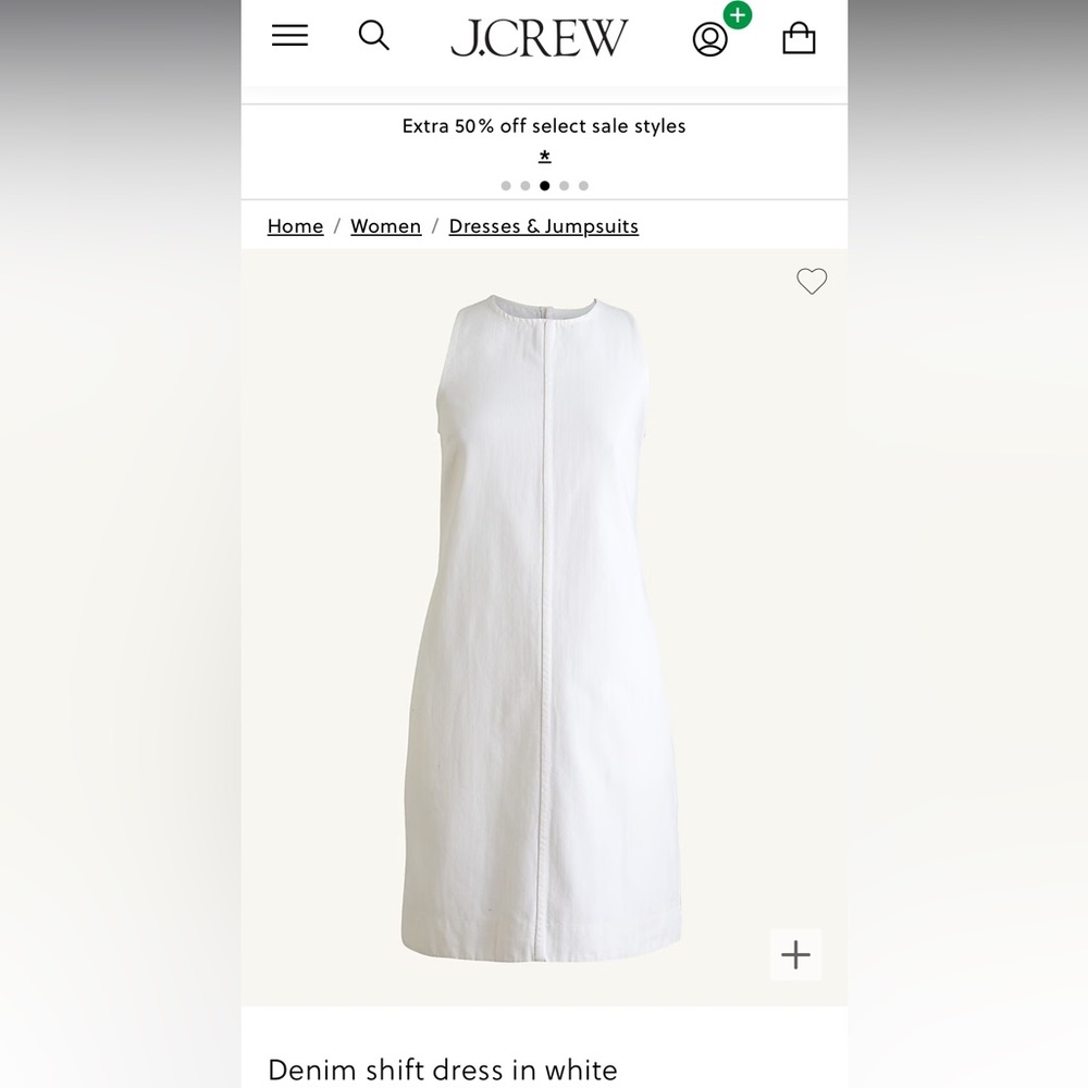 White Denim J Crew Shift Dress